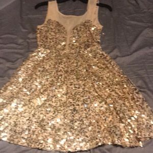 Gold sequin dress